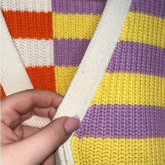 Staud Essex Colorblock Striped Cardigan Cabana Stripe Size XS Button Up - Picture 5 of 11